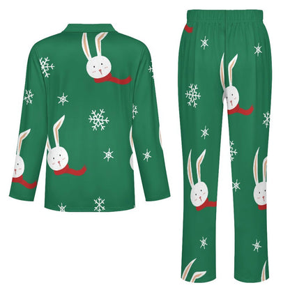 Custom Men's Silk Pajama Set | Personalized V-Neck Loungewear