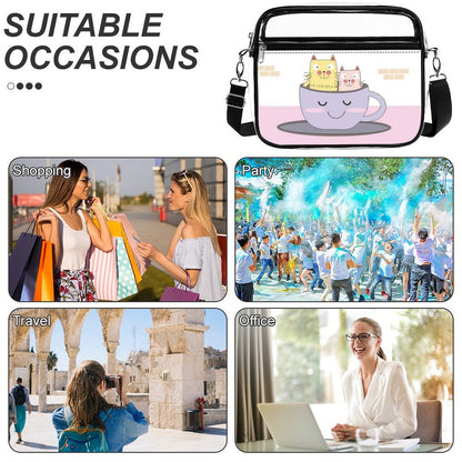 Custom Clear PVC Crossbody Bag — UV-Printed Personalized Transparent Shoulder Bag