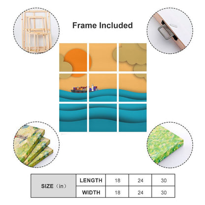 9 Panel Custom Canvas | Turn Your Photo into a Stunning Grid Wall Art Set