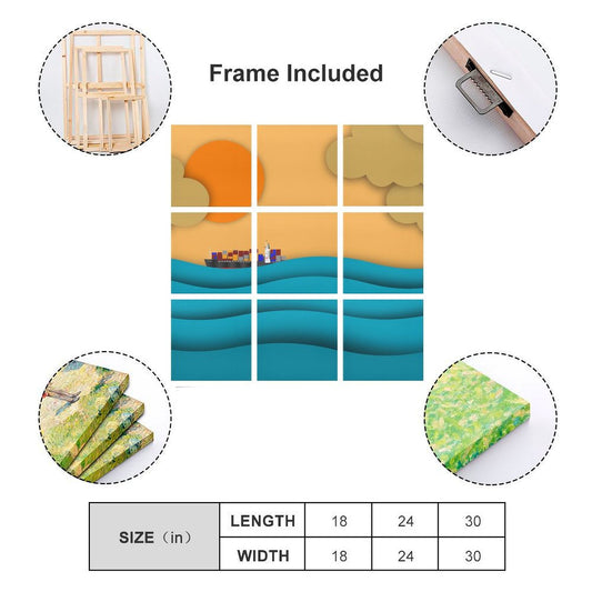 9 Panel Custom Canvas | Turn Your Photo into a Stunning Grid Wall Art Set