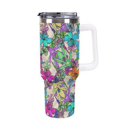 Custom 40oz Stainless Steel Travel Tumbler with Straw