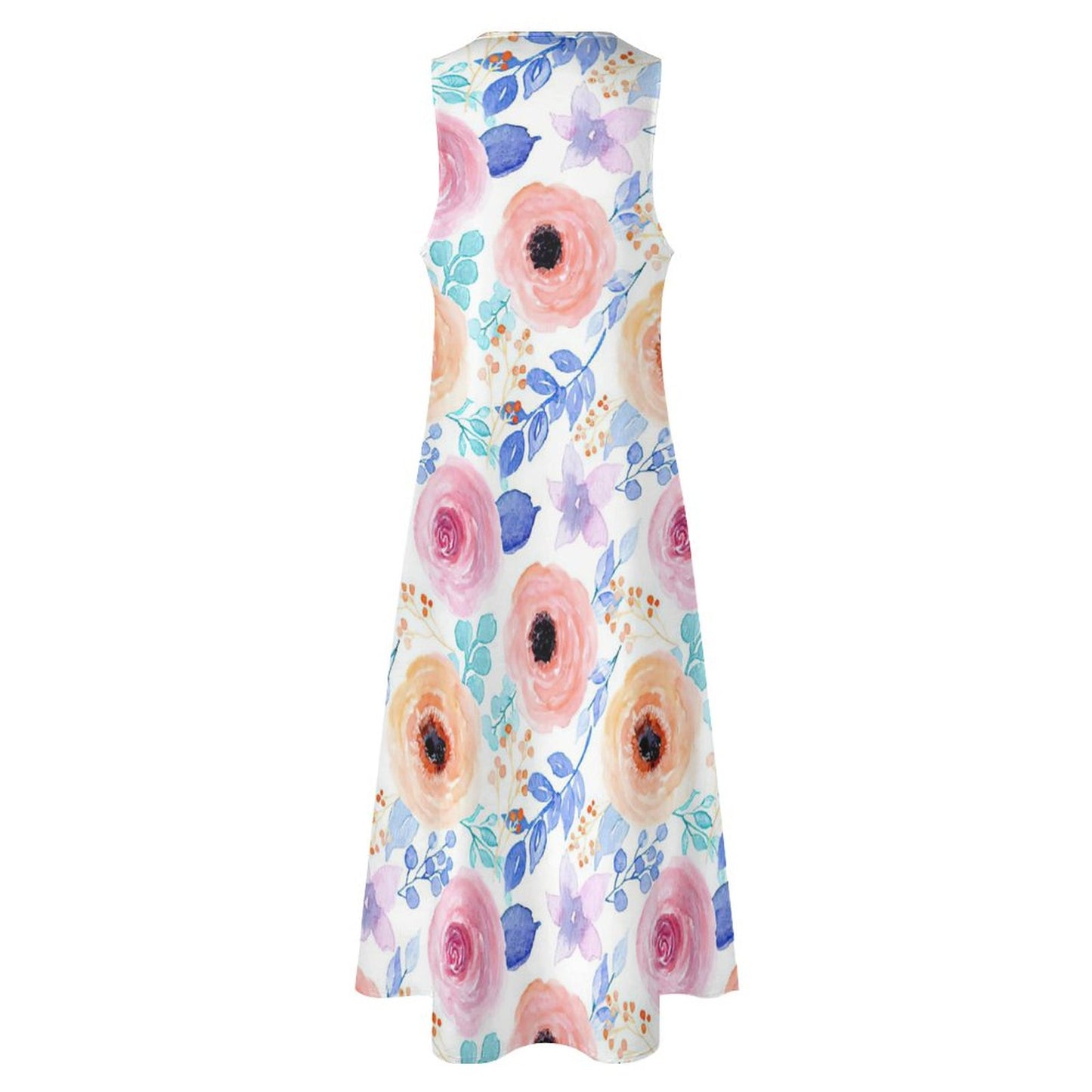 Custom Print Maxi Dress | Your Design on a Sleeveless Gown