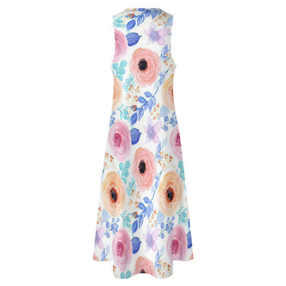 Custom Print Maxi Dress | Your Design on a Sleeveless Gown