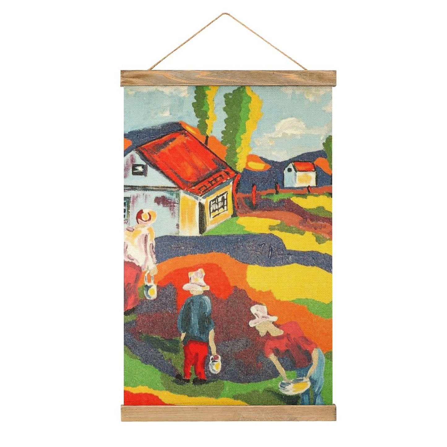 Custom Linen Hanging Poster with Wood Frame | Personalized Scroll Art