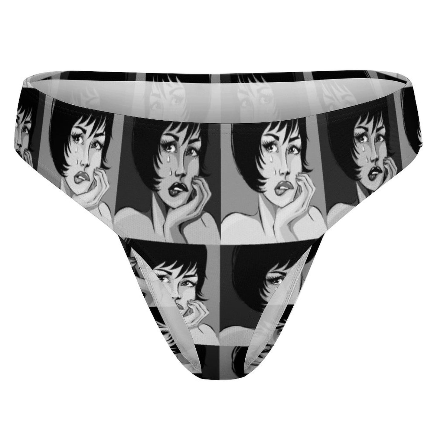 Custom Allover Print Milk Silk Thong | Seamless Personalized T-Back Panties