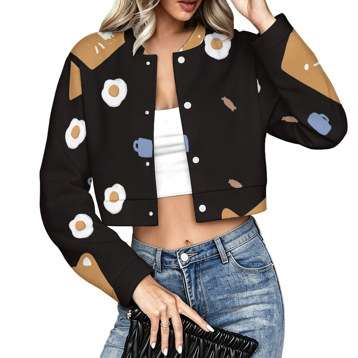 Custom Cropped Open-Front Jacket for Women - Personalized Lightweight Spring Outerwear