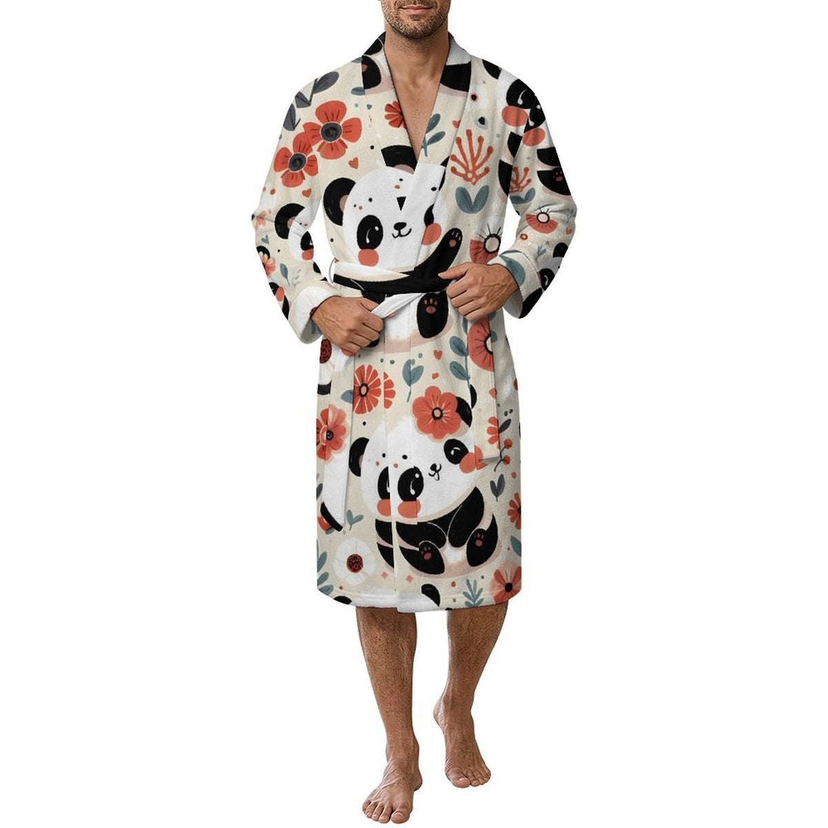 Custom Fleece Bathrobe with Personalized Print