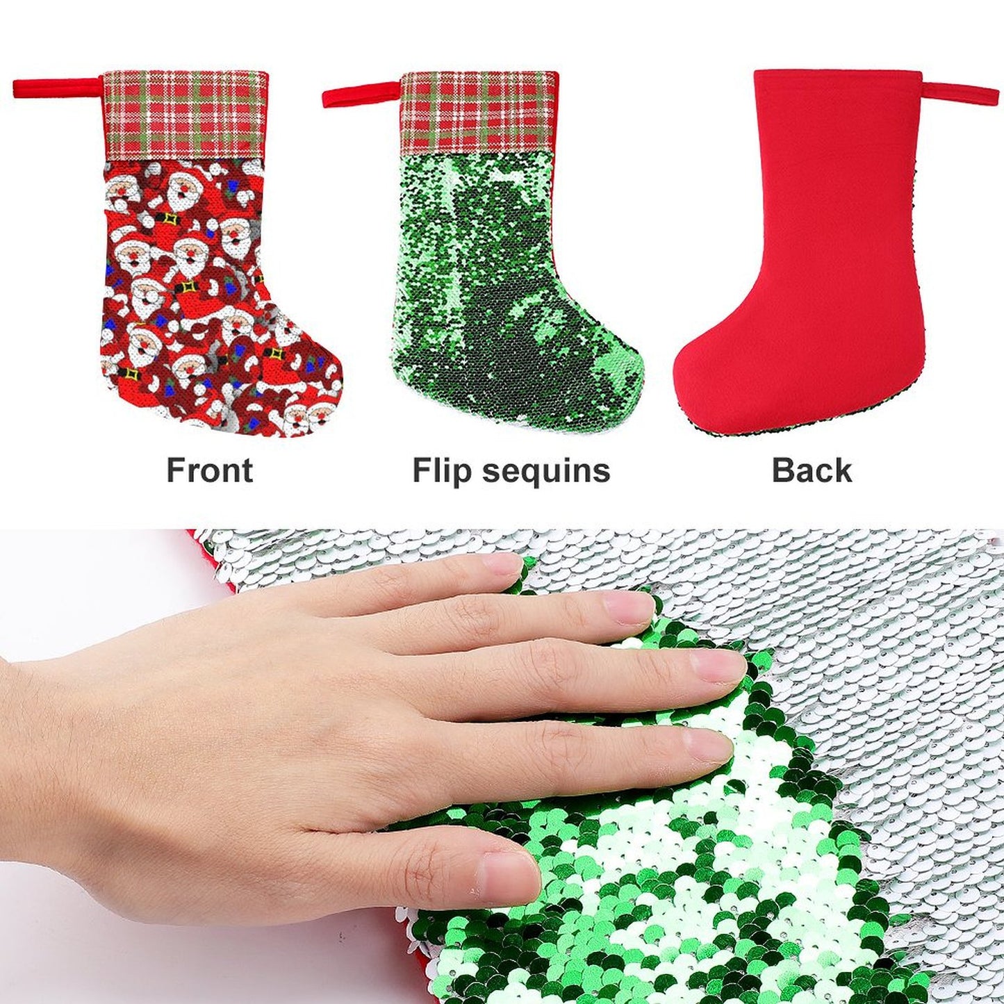 Custom Sequin Christmas Stocking | Magic Reveal Photo Gift