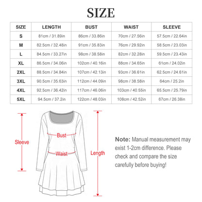 Women's Square Neck Ruffle Hem Mini Dress with Custom Prints