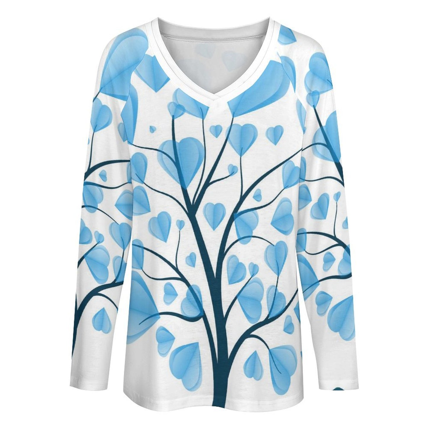 Custom Double V-Neck Long Sleeve Tee | All-Over Print Women's Top