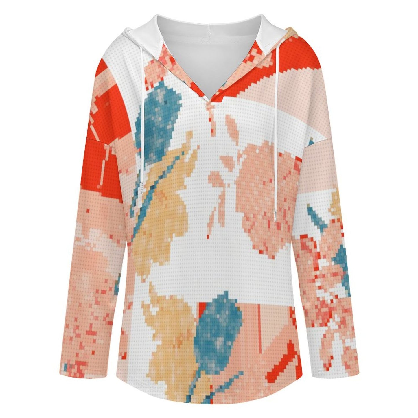Custom Women's V-Neck Hoodie | Personalized Long Sleeve Hooded Top