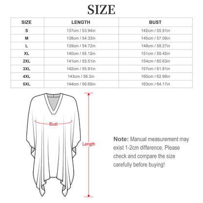 Custom Print Kaftan Robe | V-Neck Butterfly Sleeve Dress