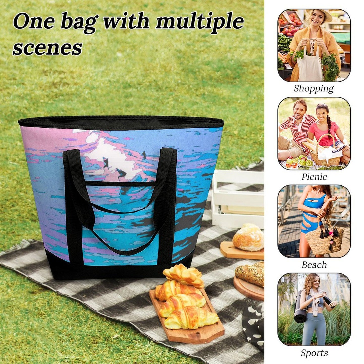 Personalized Heavy-Duty Insulated Grocery Bag and Cooler Tote