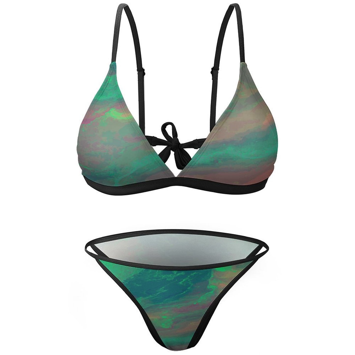 Custom Spaghetti Strap Bikini: Cool-Touch Low-Waist Swimwear