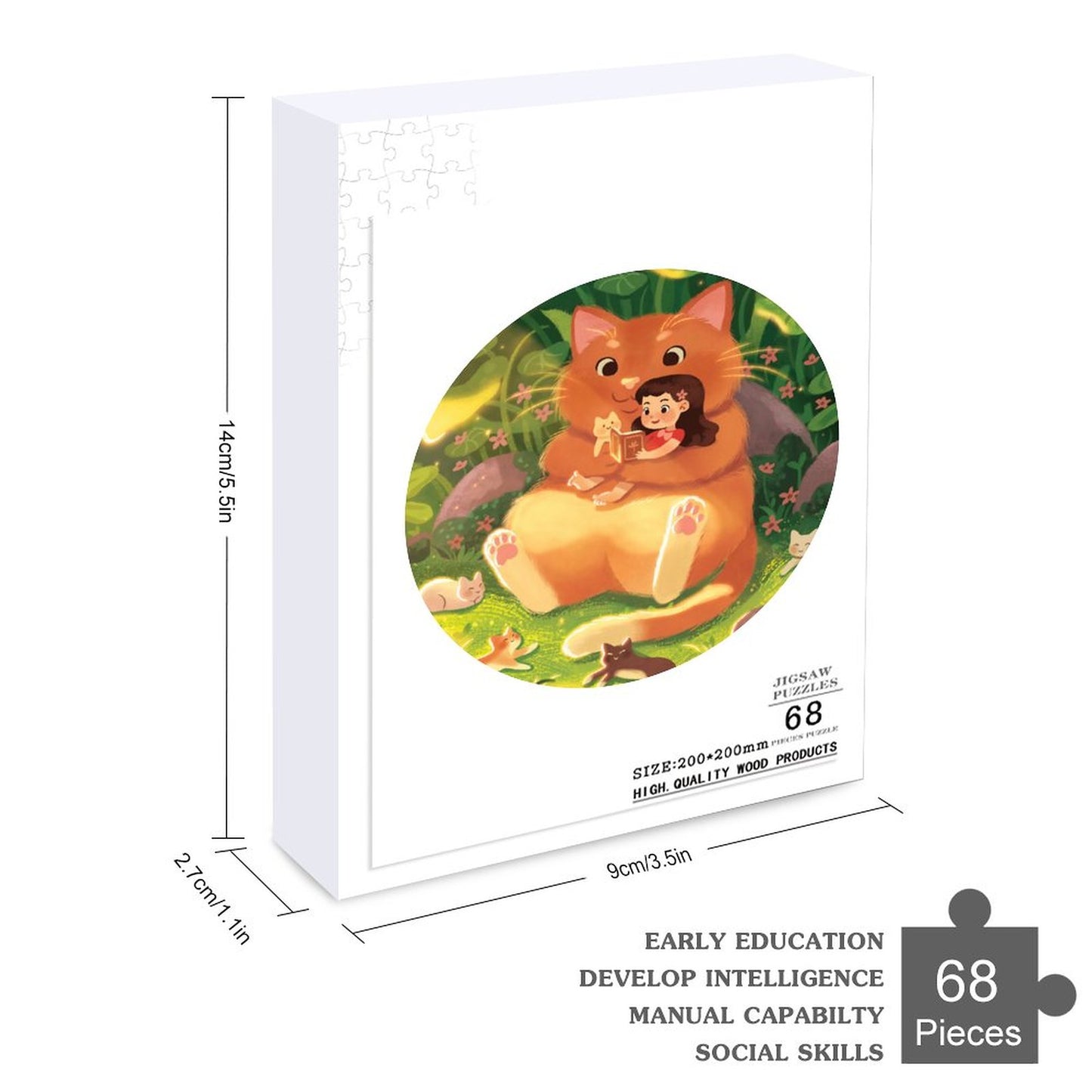 Wooden Animal Shaped Puzzle | UV Printed Poplar Jigsaw with Whimsy Pieces