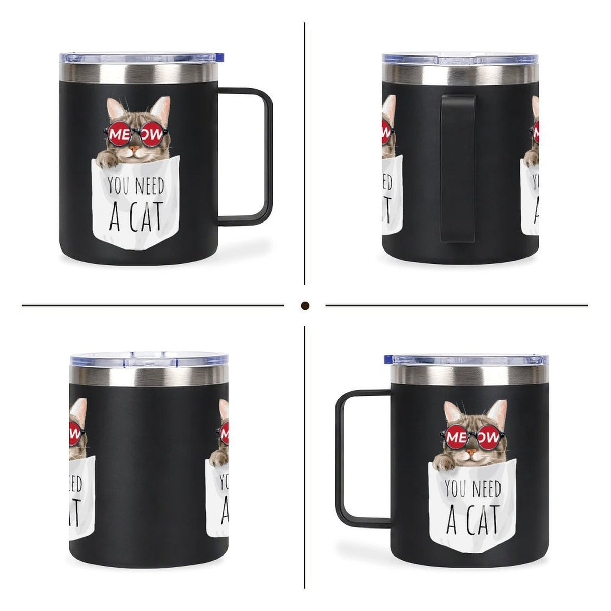 Custom 12oz Stainless Steel Insulated Mug with Double-Sided Print