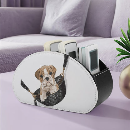 Custom Remote Control Holder | Personalized Leather Desk Caddy