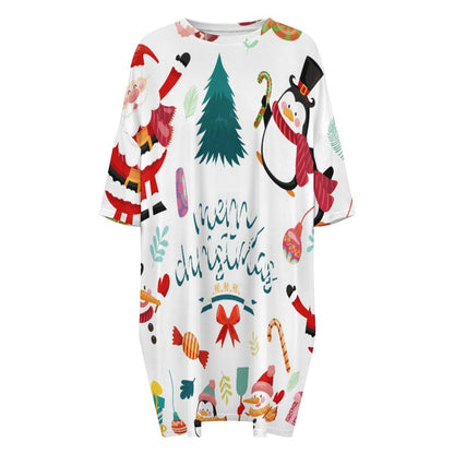 Custom Plus Size Nightgown | Personalized Ice Silk Sleep Dress for Women