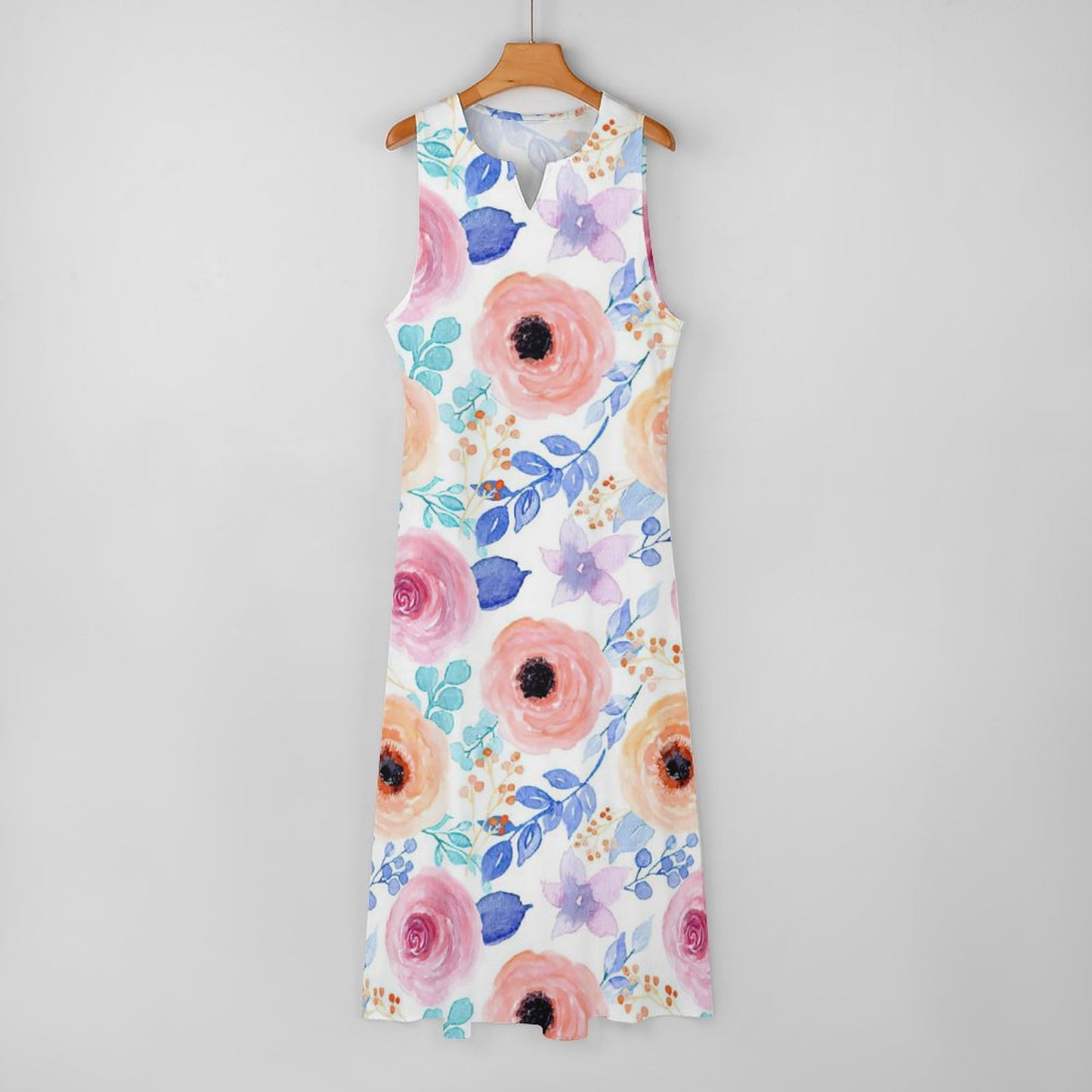 Custom Print Maxi Dress | Your Design on a Sleeveless Gown