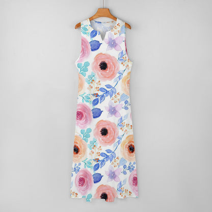 Custom Print Maxi Dress | Your Design on a Sleeveless Gown