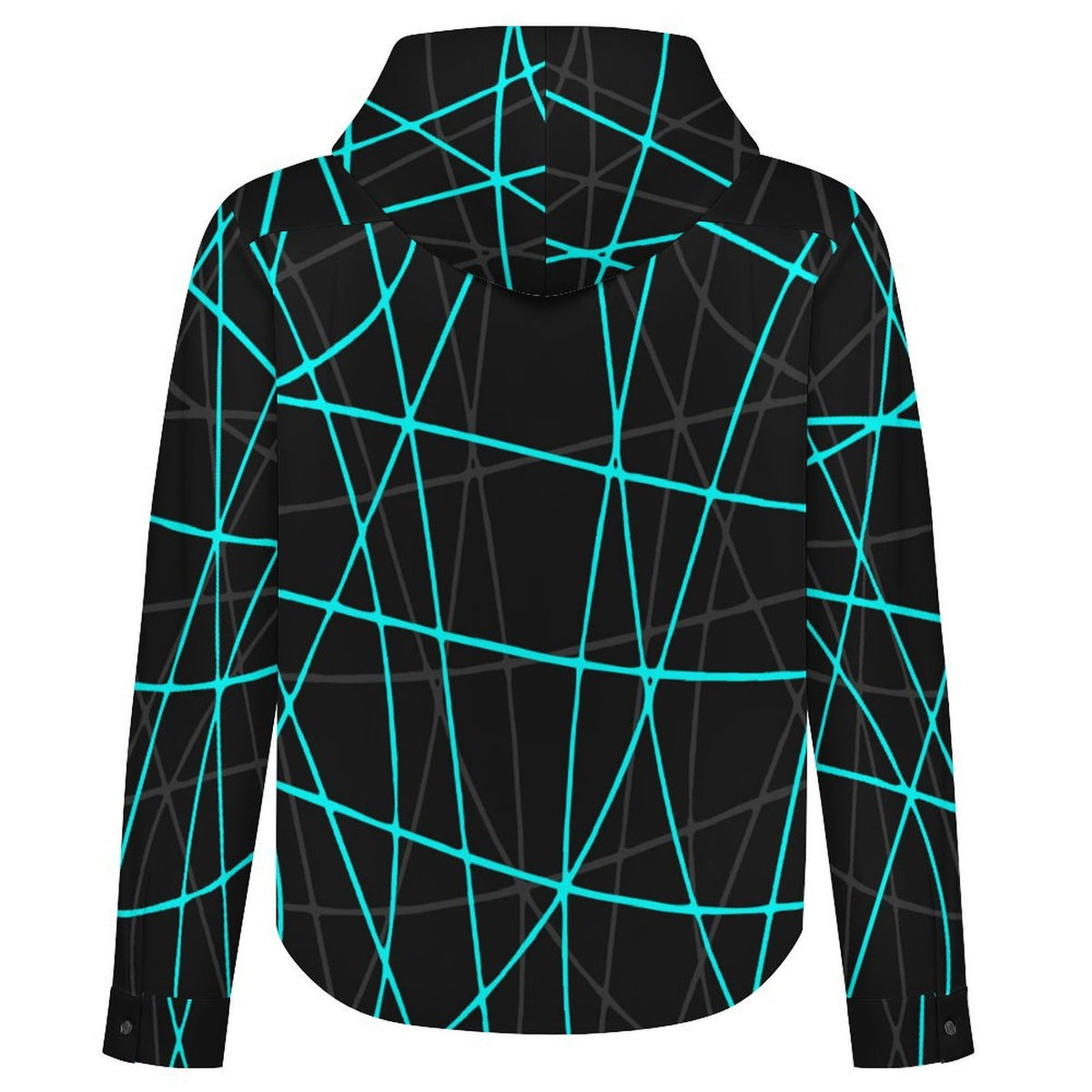 Custom Hooded Shirt Jacket for Men with All-Over Print