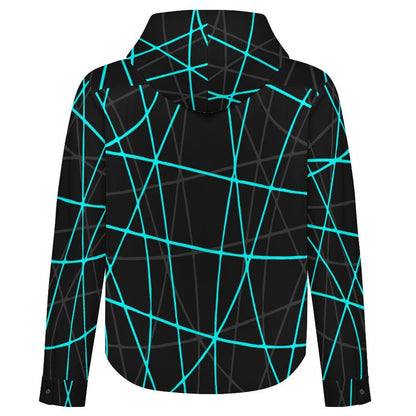 Custom Hooded Shirt Jacket for Men with All-Over Print