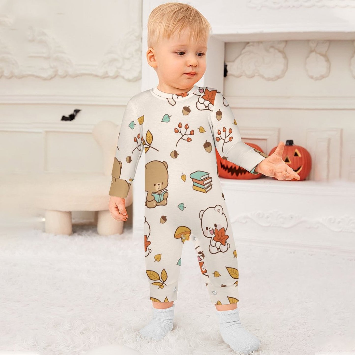 Personalized Long Sleeve Baby Bodysuit in Soft Cotton