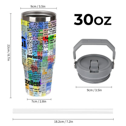 Custom 30oz Tumbler with Handle | Personalized Photo Travel Mug
