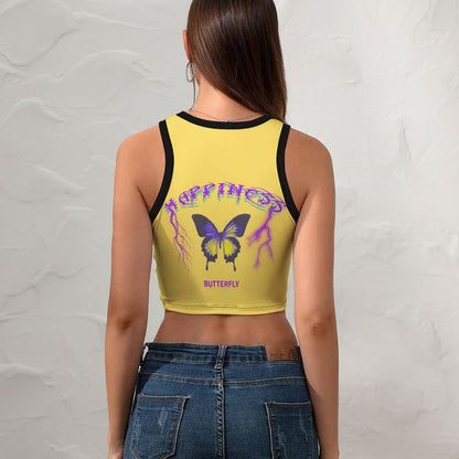 Women's Custom Cropped Racerback Tank | Performance Poly-Spandex Top