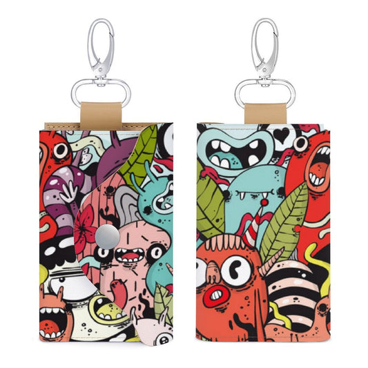 Custom Leather Key Case Wallet | Personalized Car Key Holder