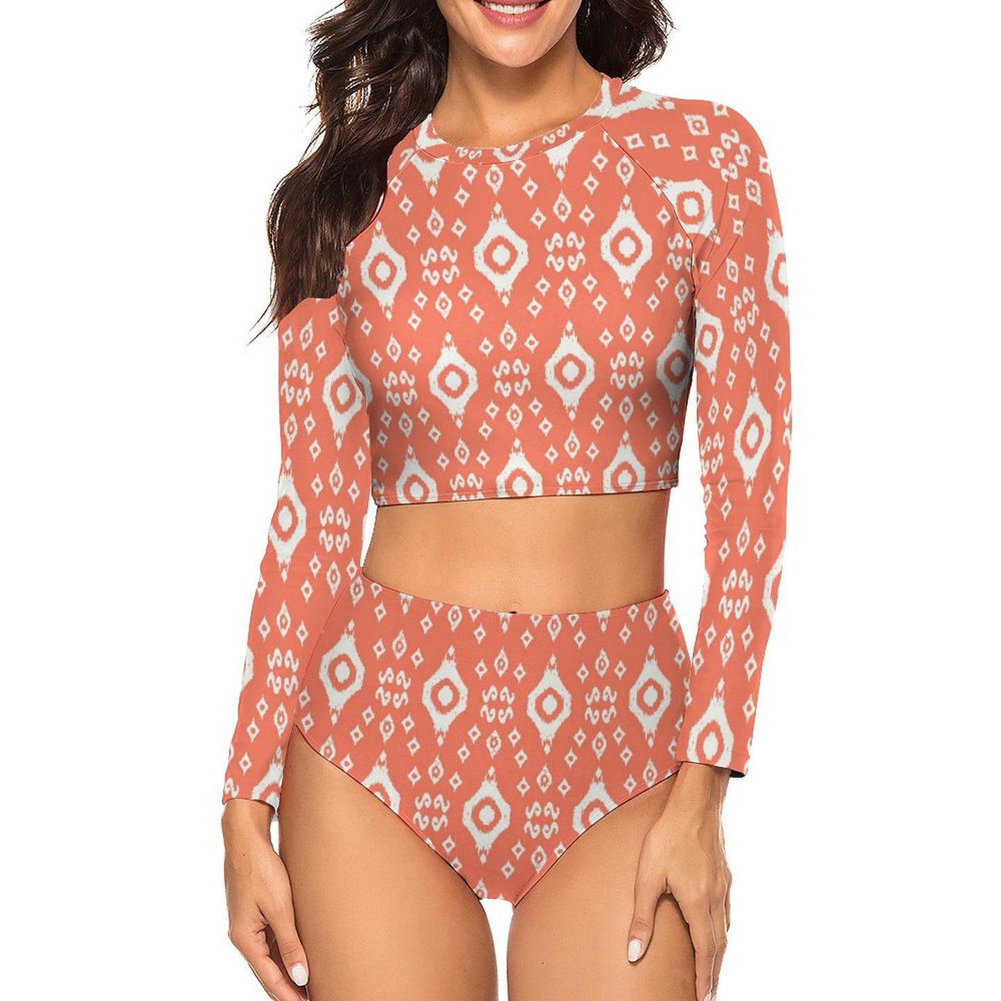 Long Sleeve Crop Top Bikini Set | Surf & Sun Protection