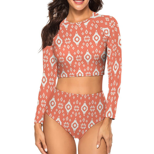 Long Sleeve Crop Top Bikini Set | Surf & Sun Protection