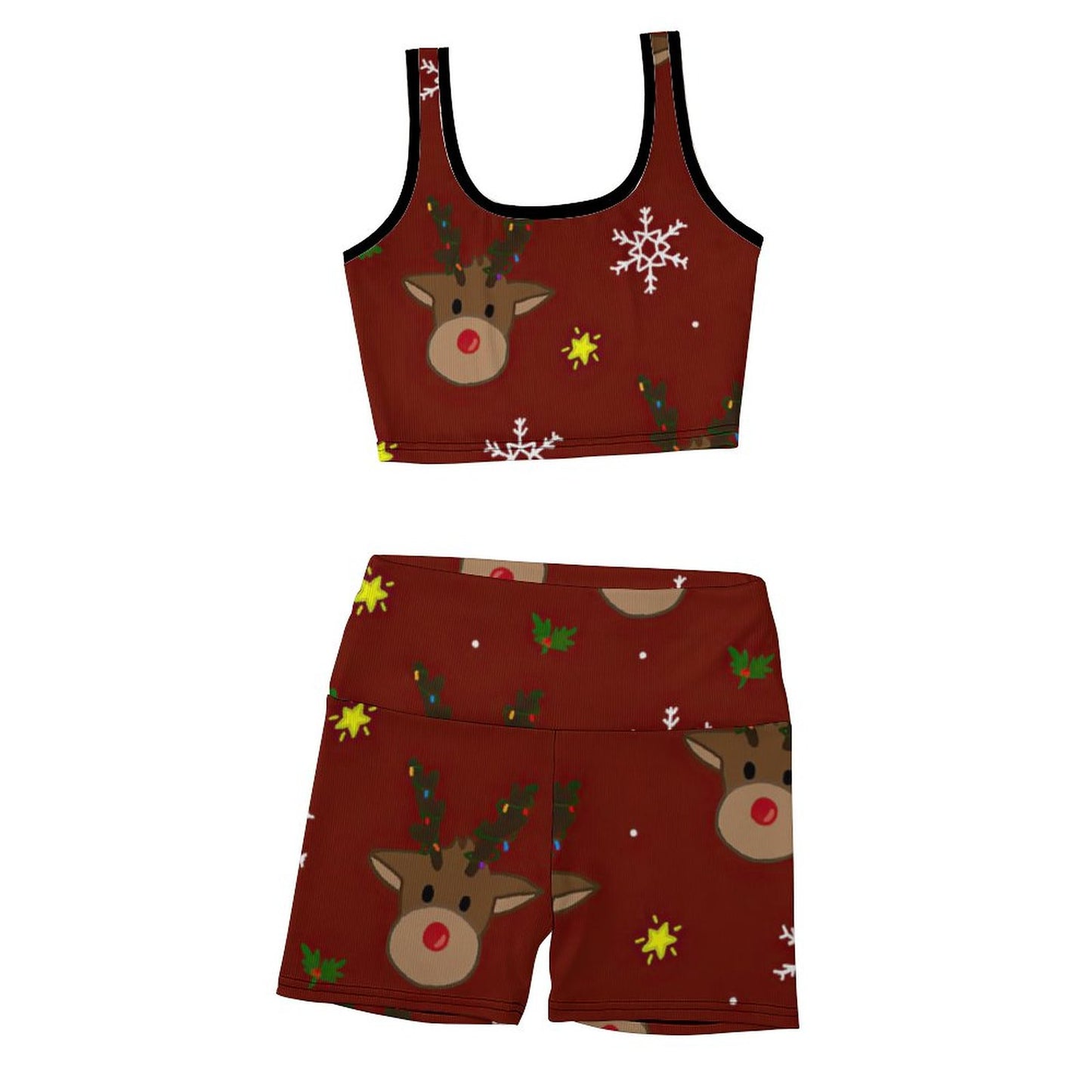 Custom Ribbed Workout Set | Personalized Yoga Top & Shorts