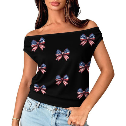 Single Shoulder One Neck T-shirt 333