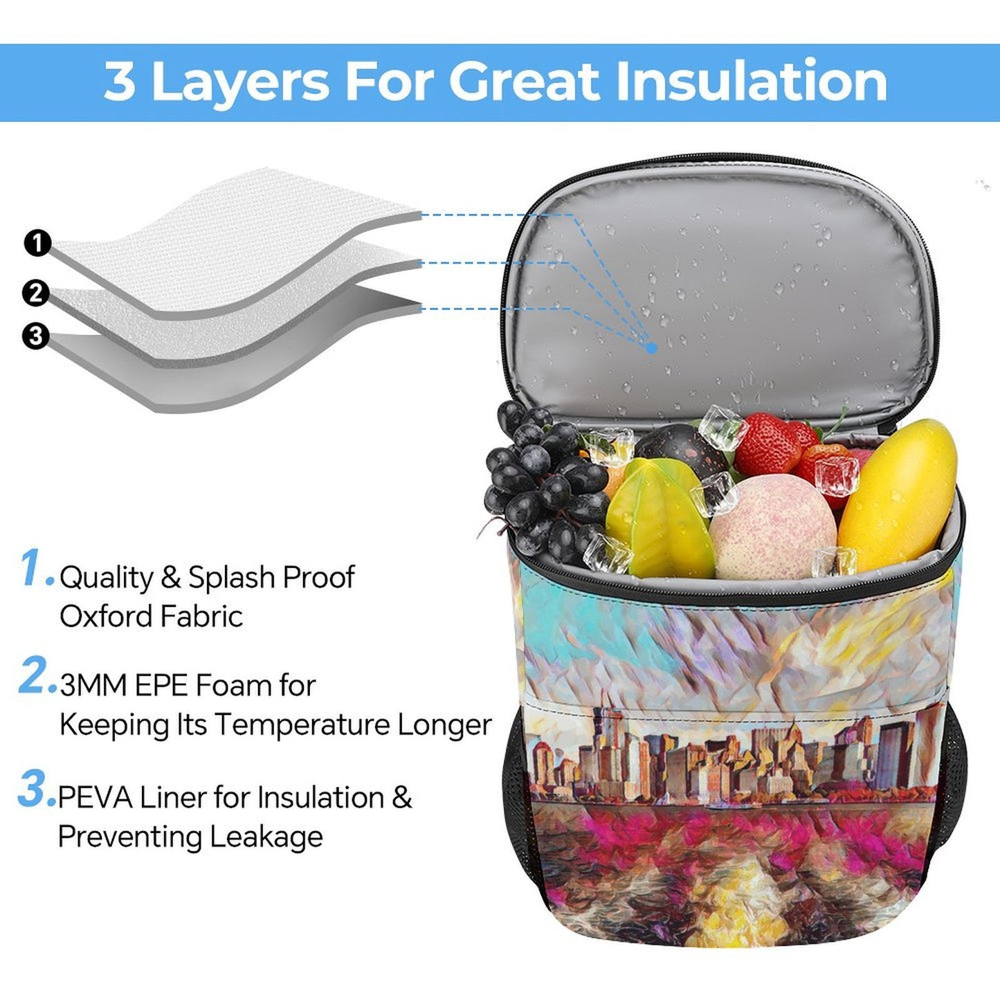 Personalized Insulated Cooler Backpack with Full-Print Custom Design