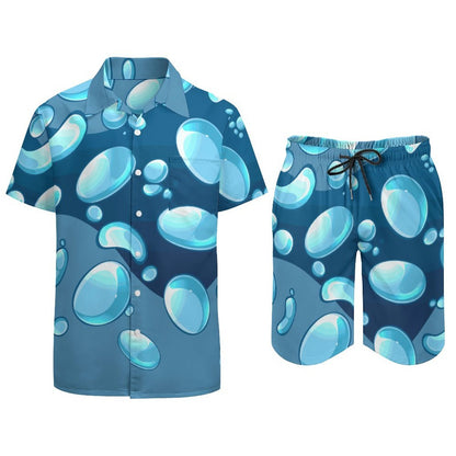 Custom Satin Pajama Set for Men - Personalized Short Sleeve Loungewear