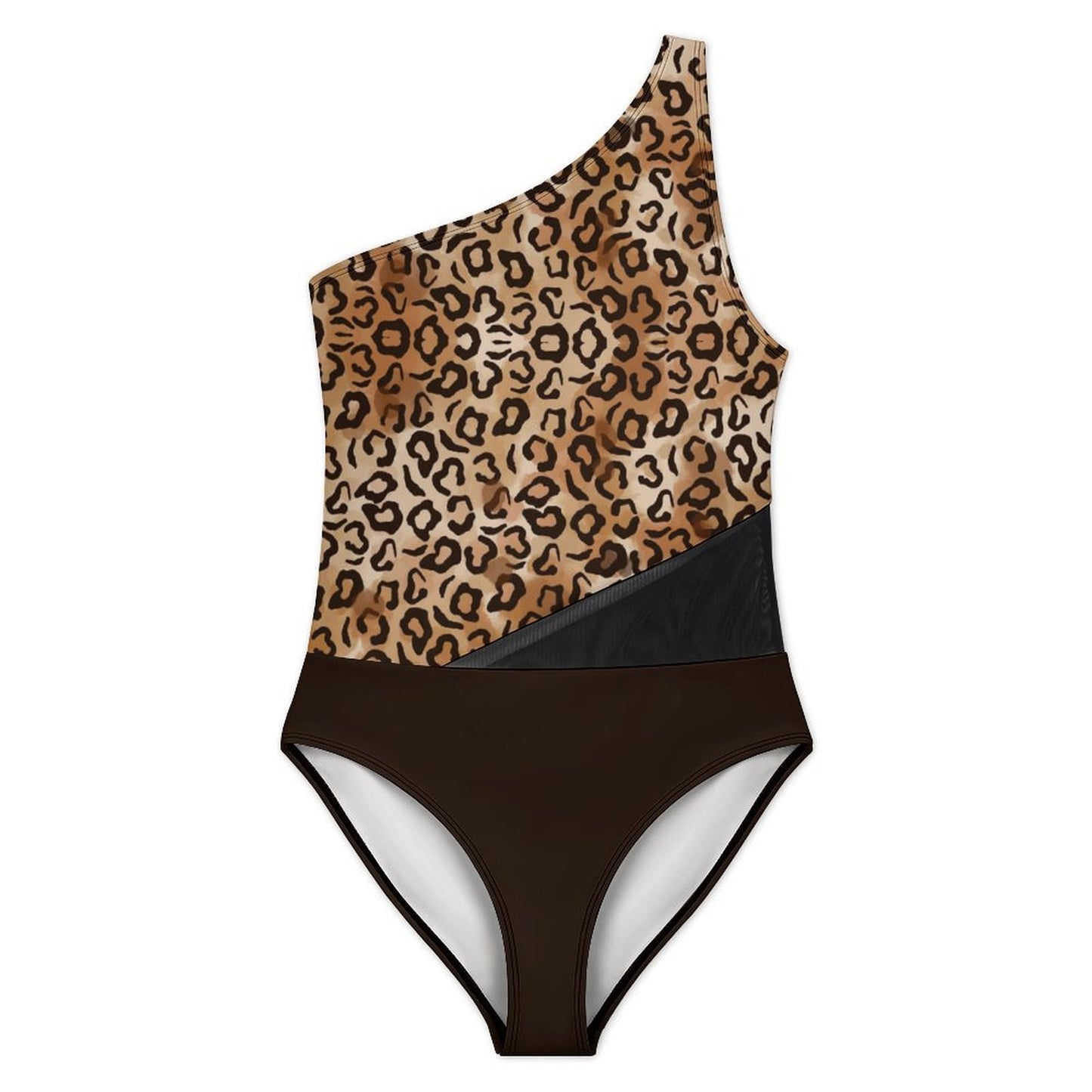 Custom Mesh Panel Tummy Flattering One-Piece Swimsuit