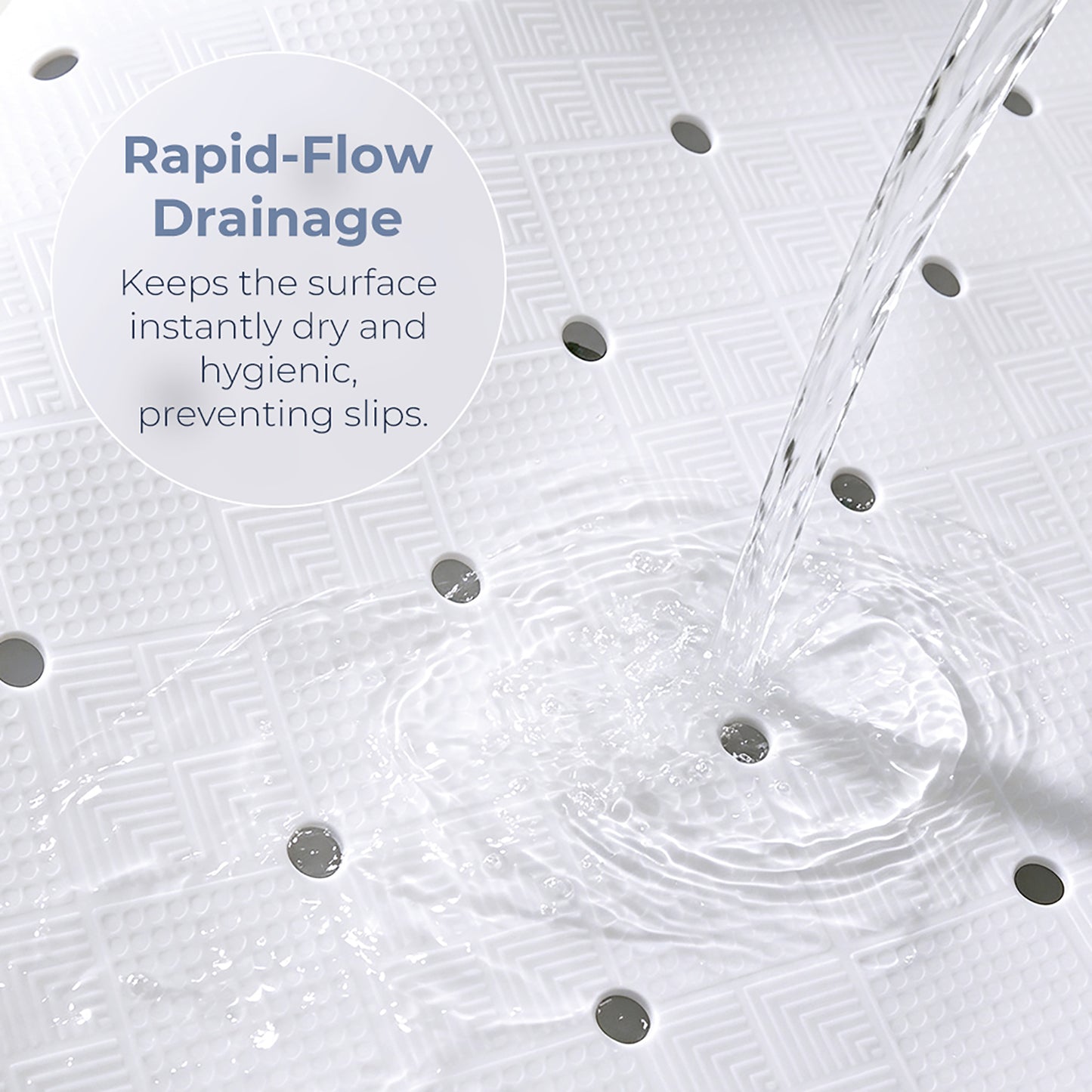 Custom Non-Slip Bath Mat with Suction Cups and Drainage Holes