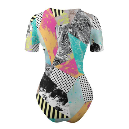 Custom Short Sleeve Bodysuit | Round Neck Snap Crotch Top