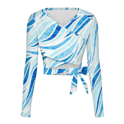 Women's Bow Tie Long Sleeve Top with Custom Print
