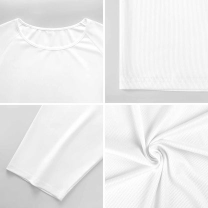 Custom Women's Off-Shoulder T-Shirt | Loose Fit Ribbed Top