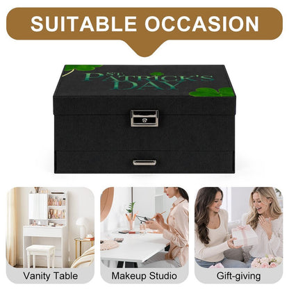 Personalized Three-Layer Suede Jewelry Organizer with Foil Stamping