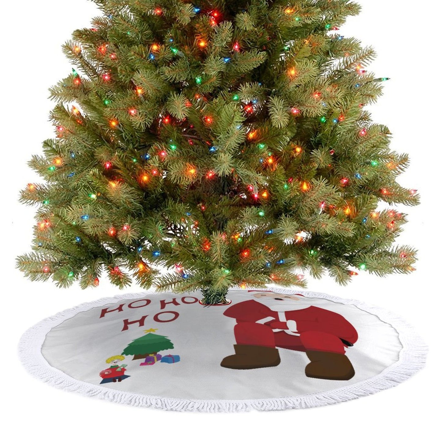 Design a Custom Tree Skirt with Tassels | Your Photo as the Foundation