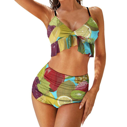 Custom Ruffle Bikini | Personalized Photo Swimsuit for Her