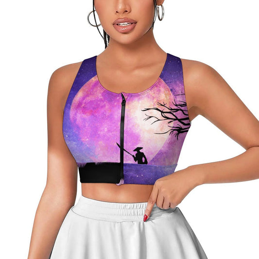 Custom Yoga Zipper Tank | Personalized Performance Crop Top