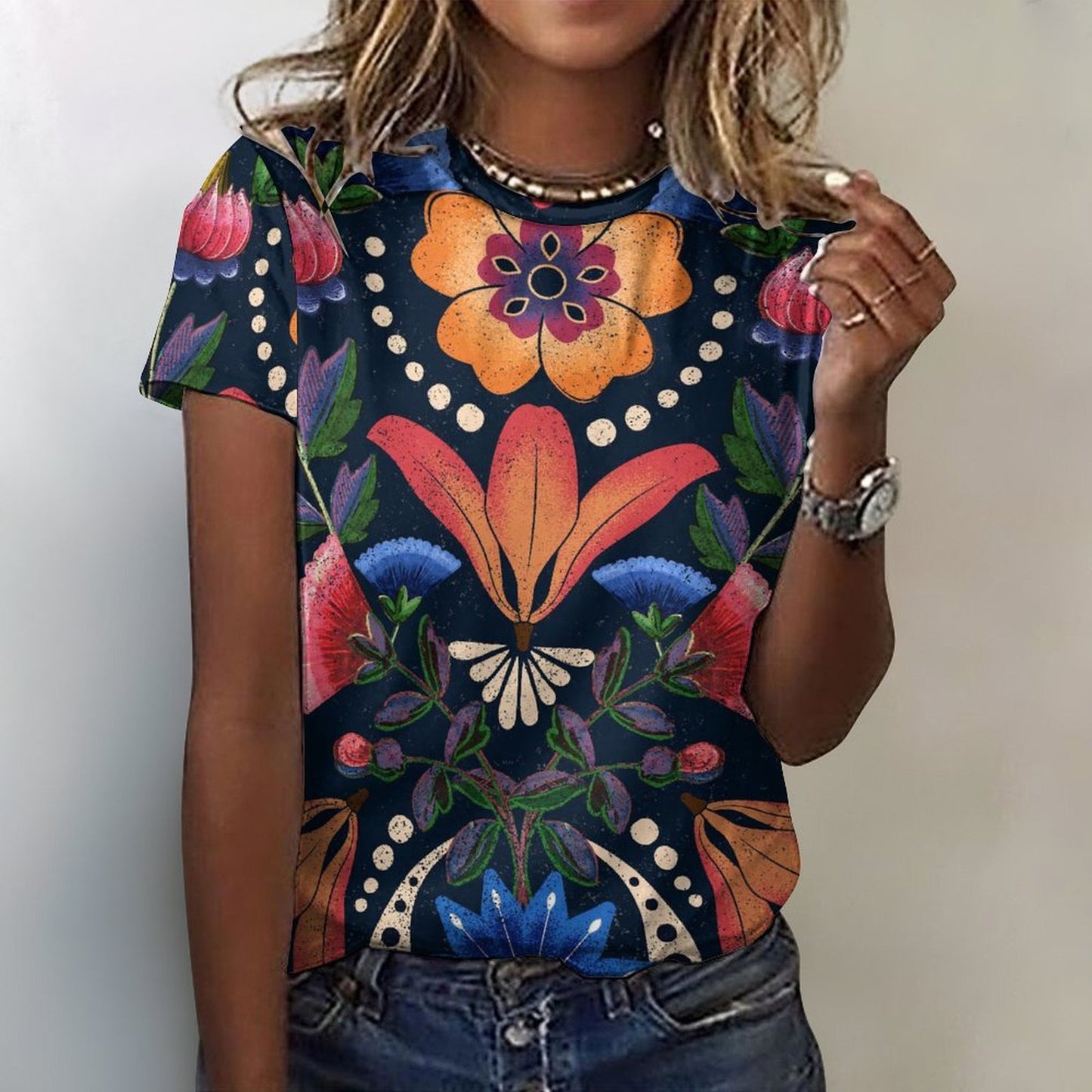 Women's Custom All-Over Print T-Shirt | Personalized 100% Cotton Tee