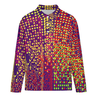Custom Waffle Knit Collared Sweatshirt for Men