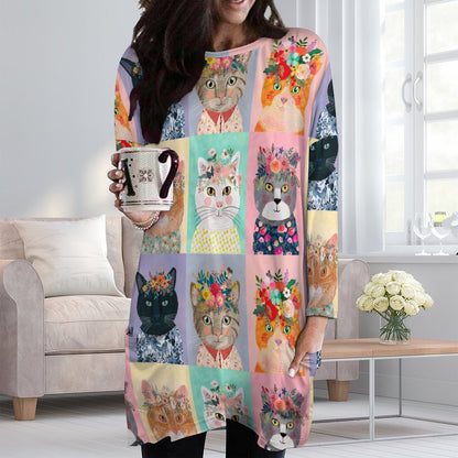 Custom Women's Oversized Tunic Sweatshirt | Long Top with Pockets