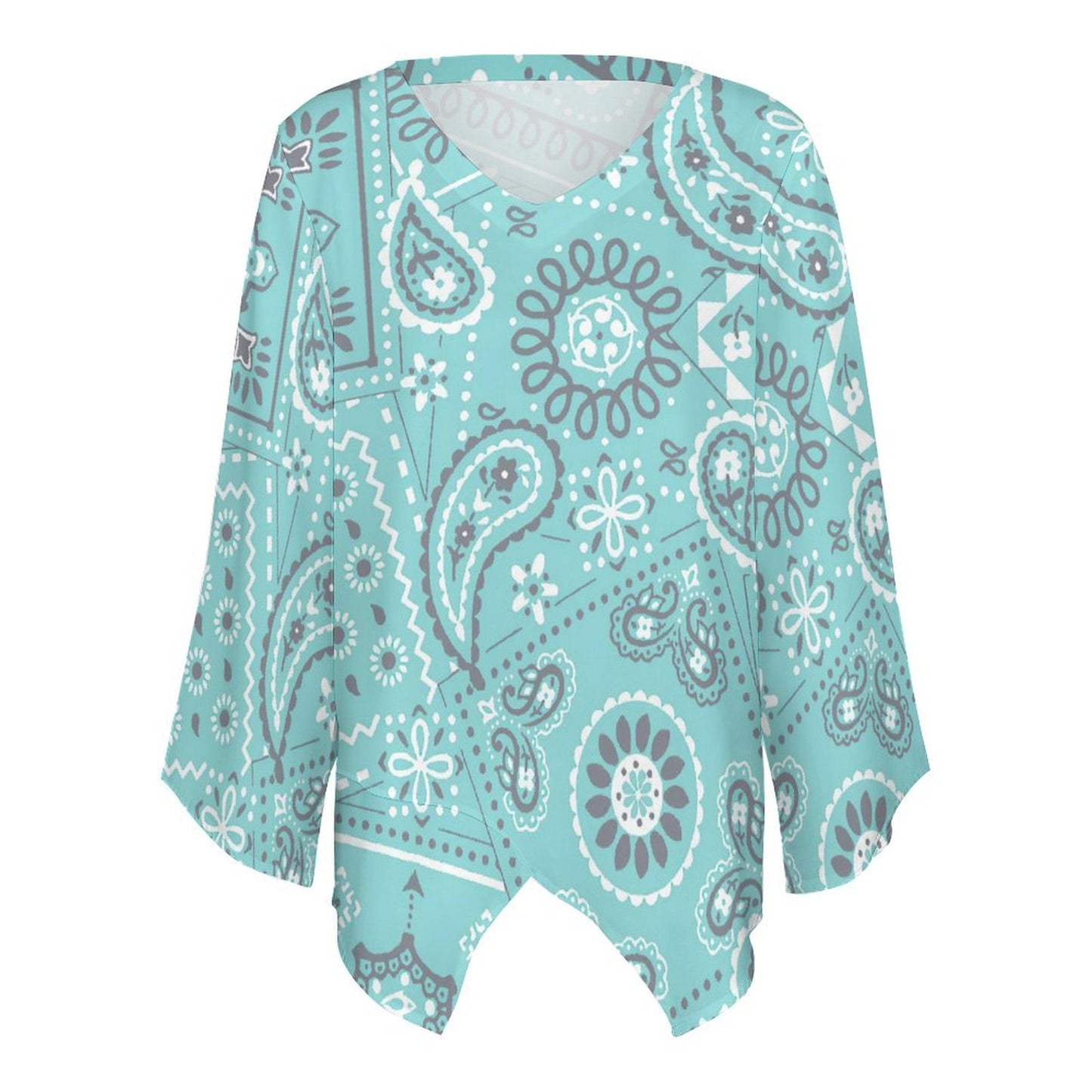 Custom Sheer Chiffon Long Sleeve Blouse | Boho Beach Top