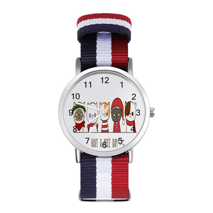 Custom Nylon Strap Watch | Preppy Style Tri-Color Wristwatch